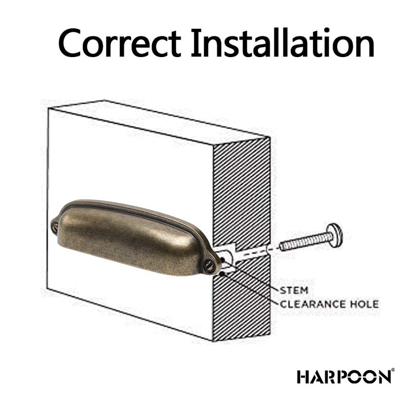 HARPOON Cup Handle Pulls Kitchen Drawer Cabinet Hardware European Style 3 Inch 10 Pack Antique Brass - Image 3